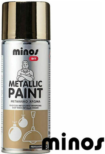 Minos Spray Σπρέι Βαφής Metallic Paint με Μεταλλικό Εφέ Gold Effect 400ml