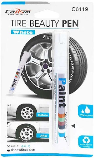Carsun C6119 Στυλό Επιδιόρθωσης για Γρατζουνιές Αυτοκινήτου Αδιάβροχο Στυλό Ελαστικών Λευκό Λευκό
