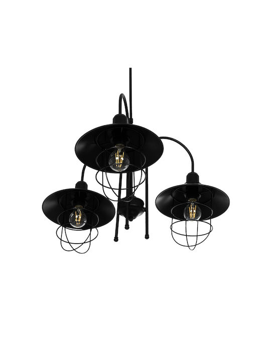 GloboStar Blazeo Hängelampe Schwarz Glocke mit Fassung E27 40x40x40cm.