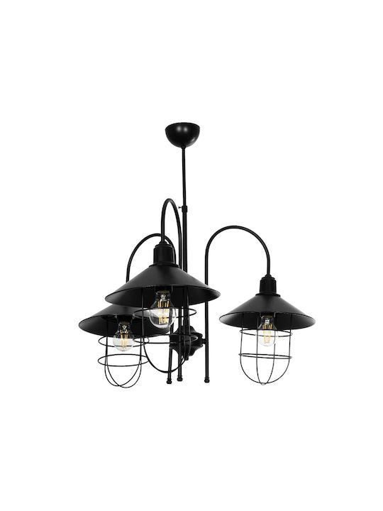 GloboStar Blazeo Hängelampe Schwarz Glocke mit Fassung E27 40x40x40cm.