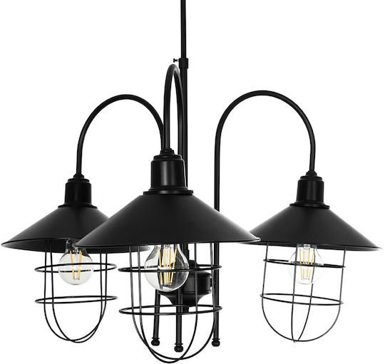 GloboStar Blazeo Pendant Light Black Bell with Socket E27 40x40x40cm