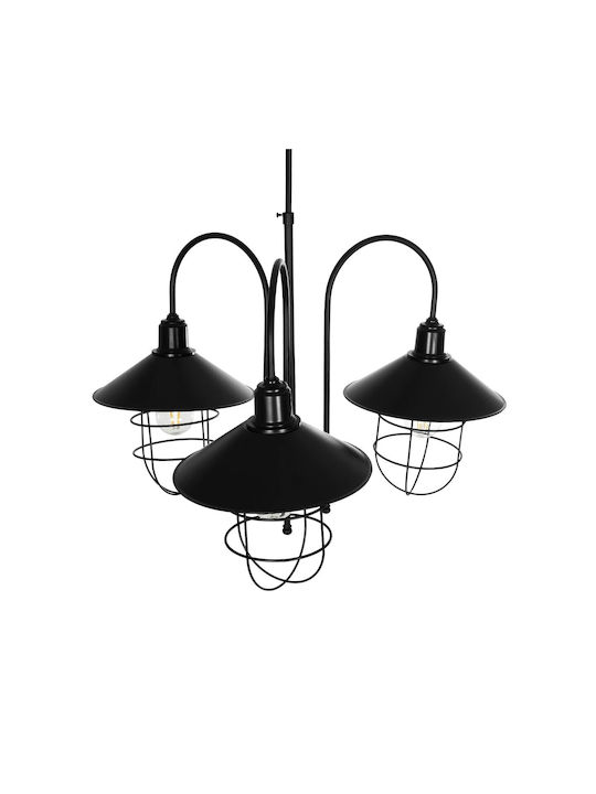 GloboStar Blazeo Hängelampe Schwarz Glocke mit Fassung E27 40x40x40cm.