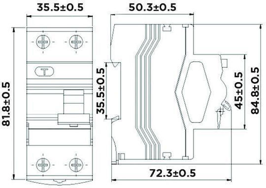 Maxge TYPE A EPR-2 MXG Ρελέ Ράγας Διαρροής 40A Διπολικό
