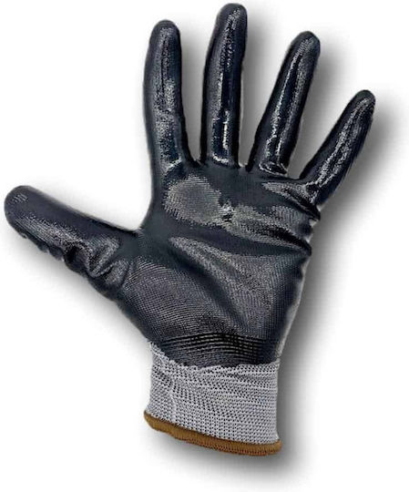 Cresman Gloves for Work Gray Nitrile/Polyester 1pcs