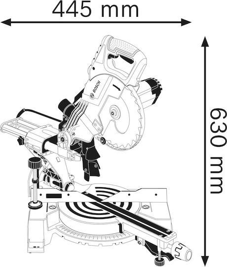 Bosch GCM 800SJ Kapp- und Gehrungssäge Elektrisch 1400W Schiebesäge Scheibendurchmesser 216mm
