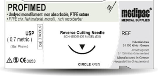 Nahtmaterial Ptfe Profimed 5/0 45cm 12mm 3/8 Kreis Reverse Cutting Pr611 Medipac 24 Stück