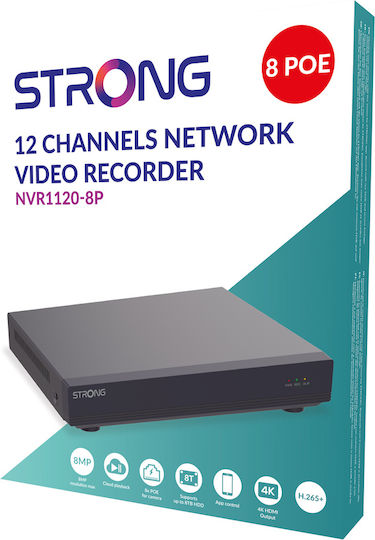 Strong NVR1120-8P Καταγραφικό NVR 12 Καναλιών με Ανάλυση 4K