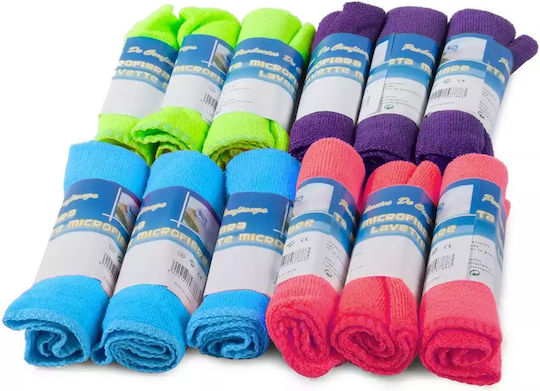 Microfiber Cleaning Cloths 12pcs 27 X 29 Cm Multicolored