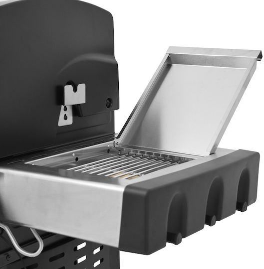 Unimac Premium Gasgrill Gusseisen Rost 80cmx46cmcm mit 5 cm 17.5kW und Seitenbrenner Infrarot