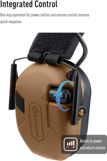 Opsmen M300A-BK Electronic Earmuffs with Band