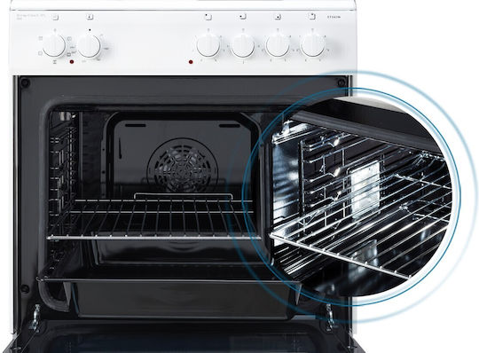 Philco Κουζίνα 60lt με Εμαγιέ Εστίες Π59.8εκ. Λευκή