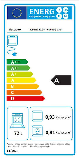 Electrolux Einbauofen 72Es B59.4cm.