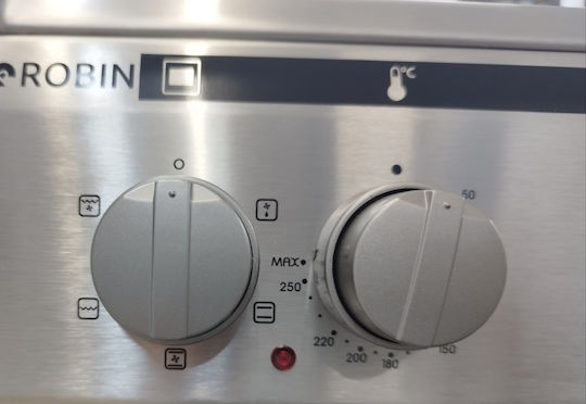 Robin Κουζίνα 55lt με Κεραμικές Εστίες Π50εκ. Inox