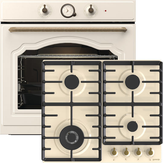 Gorenje Φούρνος άνω Πάγκου 77lt με Εστίες Υγραερίου Π59.5εκ. Μπεζ