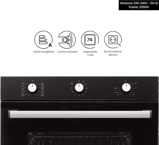 Hausberg HB-8053NG Φούρνος άνω Πάγκου 71lt Π59.4εκ. Inox