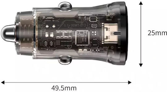 Tech-Protect Cc01 Car Charger 45W Fast Charging With Ports 1xUSB 1xType-C Black Colour