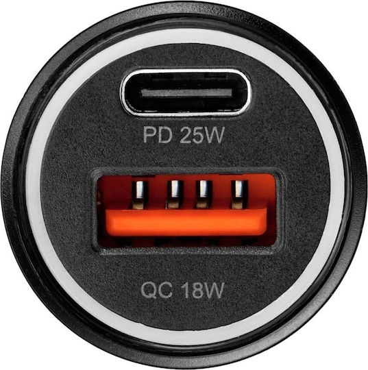 Blue Star 25W PD QC 3.0 Car Charger 25W 3A Fast Charging With One Port 1xUSB Blue Color