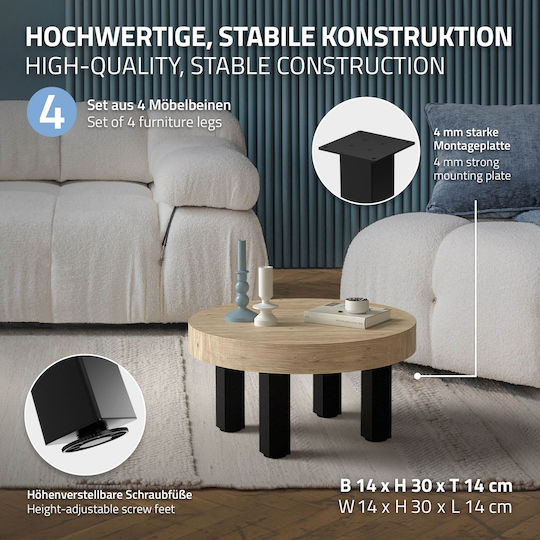 ML-Design ML-Design Metal Furniture Leg Suitable for Table / Coffee Table 8x8cm Black