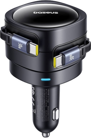 Baseus Car Charger 60W Fast Charging With Type-C Cable Black Colour
