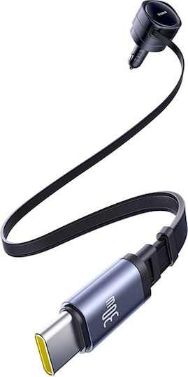 Baseus Car Charger 60W Fast Charging With Type-C Cable Black Colour