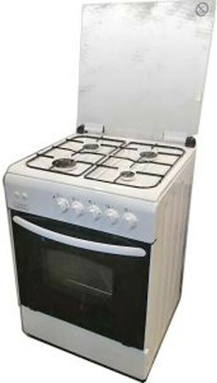 Din Gas 60-GGF40F Aragaz cu Gaz Lichefiat 65lt cu Plite pe Gaz Lichefiat L60cm. White