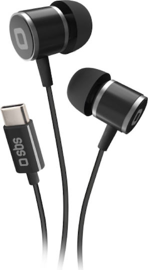 SBS Studio Mix 100C In-ear Handsfree με Βύσμα USB-C Μαύρο