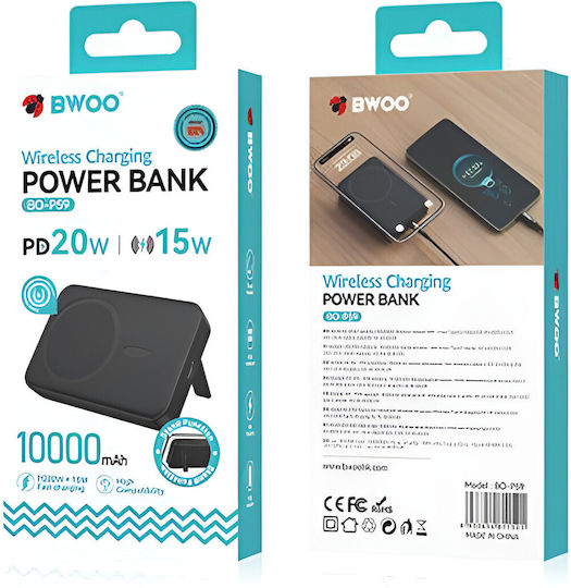 BWOO BO-P59 MagSafe Power Bank 10000mAh with USB-C Port Black