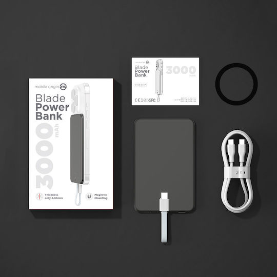 Mobile Origin Blade MagSafe Power Bank 3000mAh με 2 Θύρες USB-C Γκρι