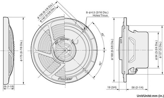 Pioneer Marine Speaker Set TSMR1600 6" with 100W RMS White