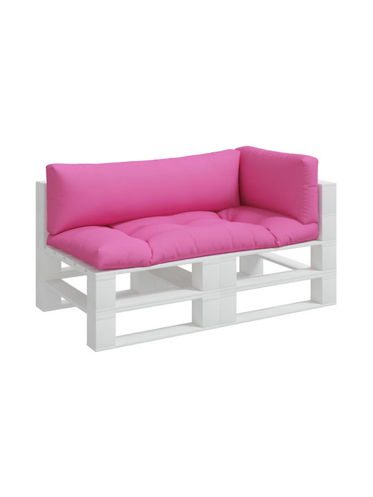 vidaXL Waterproof Sofa Cushion Palette with Backrest Pink 3 Pieces