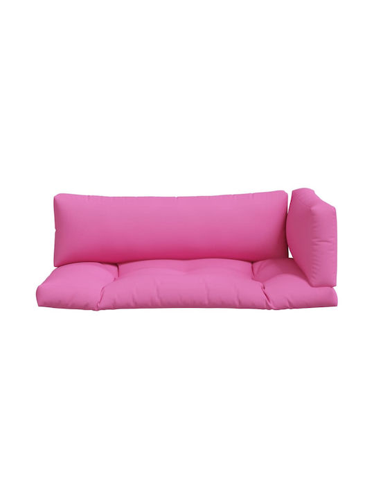 vidaXL Waterproof Sofa Cushion Palette with Backrest Pink 3 Pieces