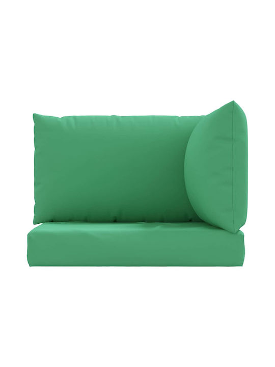vidaXL Waterproof Sofa Cushion Pallet with Backrest Green 3 Pieces