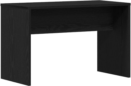 Masuta De Toaleta De Podea Din Lemn De Stejar Negru Cu Oglindă Și Taburet 86.5x35x136cm