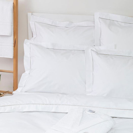 Borea Hotel Sheet White Queen Size 240x260cm Cotton & Polyester 6pcs