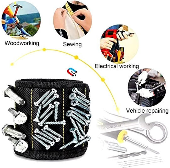 Magnetic Wristband for Holding Screws, Nails & Drill Bits – Hand Tool with Strong Magnets, Adjustable & Comfortable 65773