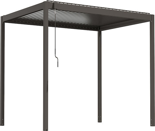 Πέργκολα Κήπου από Μέταλλο 300x300x230cm Γκρι Πέργκολα Κήπου από Μέταλλο 300x300x230cm Γκρι