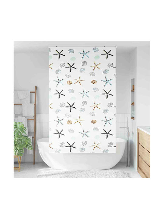 Vidaxl Perdea de Duș Rulou 130x240 cm Lățime Material 126 cm Multicolor