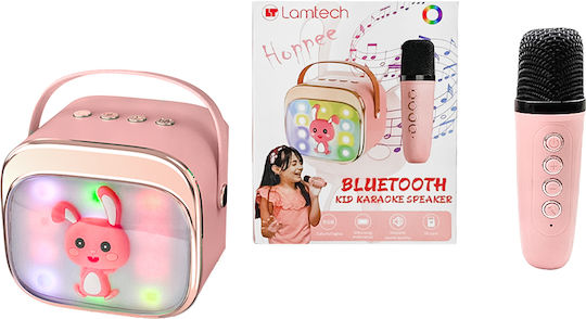 Lamtech Ηχείο Karaoke με Ασύρματο Μικρόφωνο και Εφέ Φωτισμού LAM980220 Ροζ