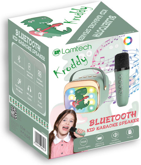 Lamtech Ηχείο Karaoke με Ασύρματο Μικρόφωνο και Εφέ Φωτισμού LAM980213 Πράσινο