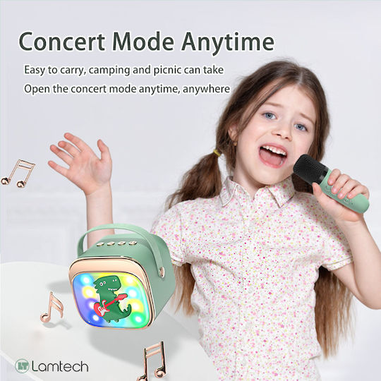 Lamtech Ηχείο Karaoke με Ασύρματο Μικρόφωνο και Εφέ Φωτισμού LAM980213 Πράσινο