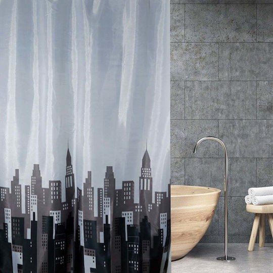 San Lorentzo Fabric Shower Curtain 180x200cm Gray San Lorentzo Fabric Shower Curtain 180x200cm Gray