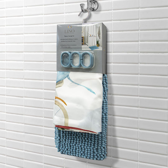 Lino Home Familio Κουρτίνα Μπάνιου Υφασμάτινη 180x200cm Μπεζ