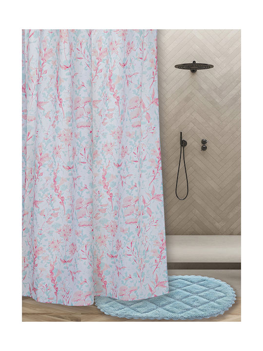 Palamaiki Bouquet Fabric Shower Curtain 180x180cm Ροζ 9-200820-002
