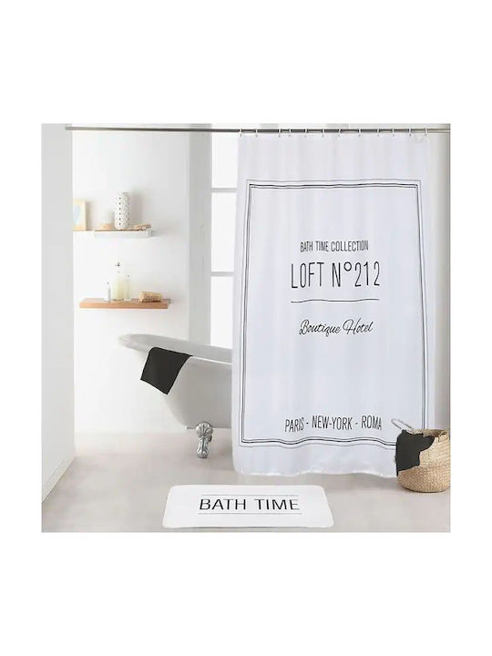 Atmosphera Fabric Shower Curtain 180x200cm White