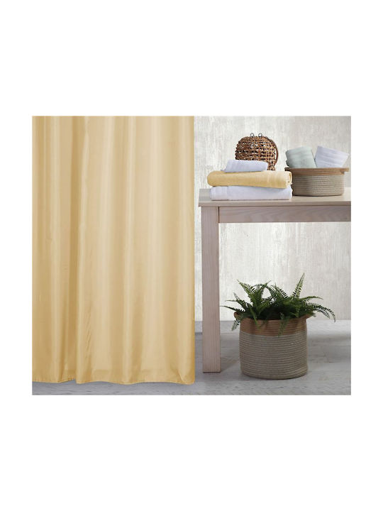 Nef-Nef Homeware Shower Κουρτίνα Μπάνιου Υφασμάτινη με Τρουκς 180x200 cm 1160 Yellow