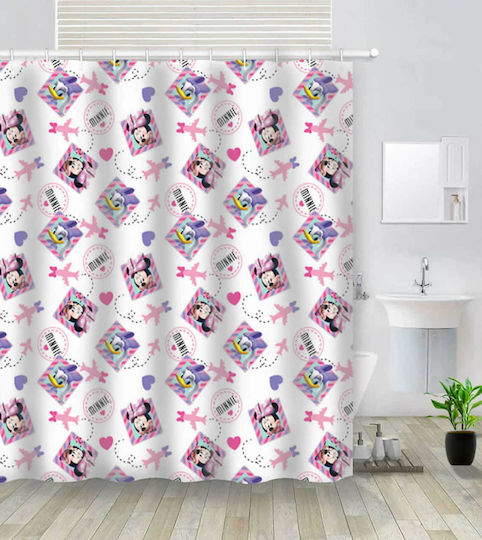 Vasilas Home Κουρτίνα Μπάνιου 180x180cm Μπλε