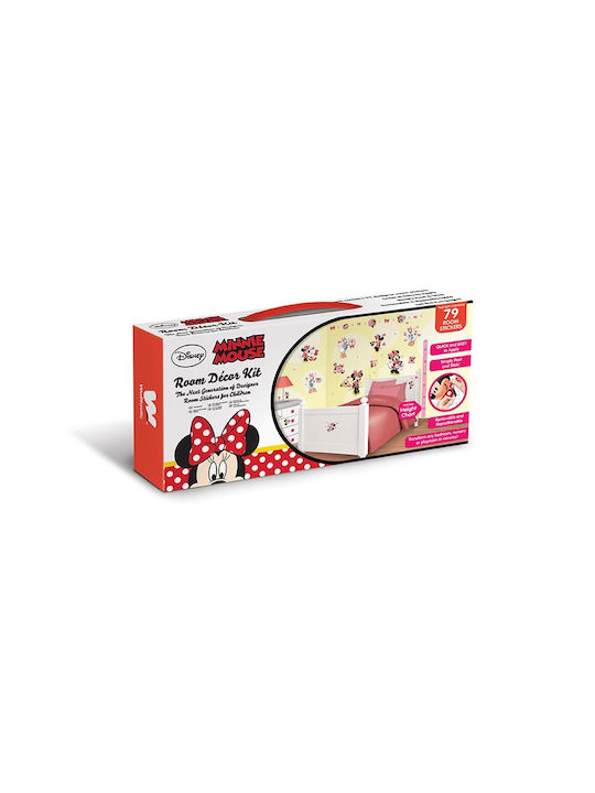 Παιδικά Αυτοκόλλητα Τοίχου Walltastic Minnie Mouse Decor Kit 79 Room Stickers