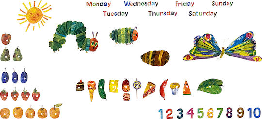 Walltastic Детска стикерна за стена Стена Funtosee The Very Hungry Caterpillar By Eric Carle 49бр