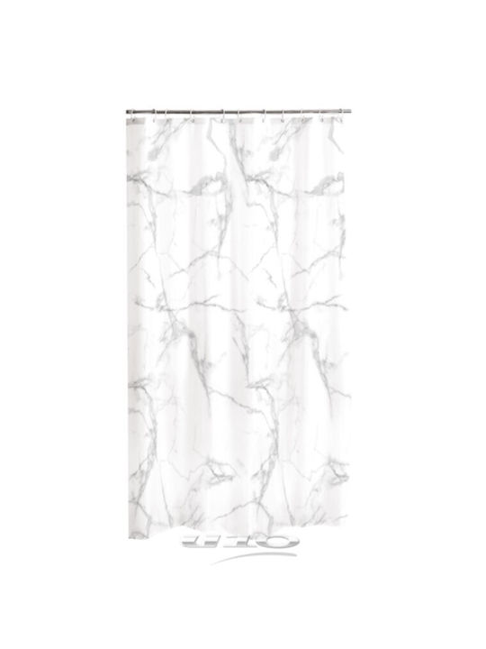 Douceur d'Intérieur Marbre Shower Curtain 180x200cm White