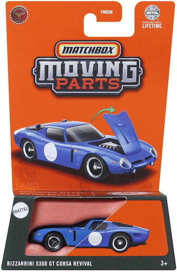 Mattel Matchbox Moving Parts Car Bizzarrini 5300 GT Corsa Revival for 3+ Years